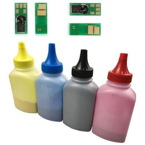 4 Pcs Reset Chip and 4 Bottles Color Refill Toner Powder for OKI C330 C310 C510 C530 C331 C531 MC361 MC561 MC362 MC562 MC352