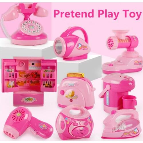 4PCS Mini Educational Simulation Refrigerator Microwave Oven Dollhouse Furniture Kids Play House Pretend Toy Kids Gifts