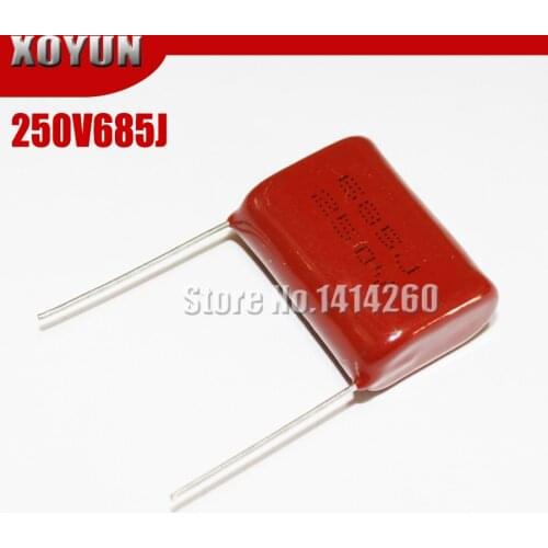 5PCS 250V685J 6.8UF CBB Pitch 25mm 250V 685J CBB Polypropylene Film Capacitor