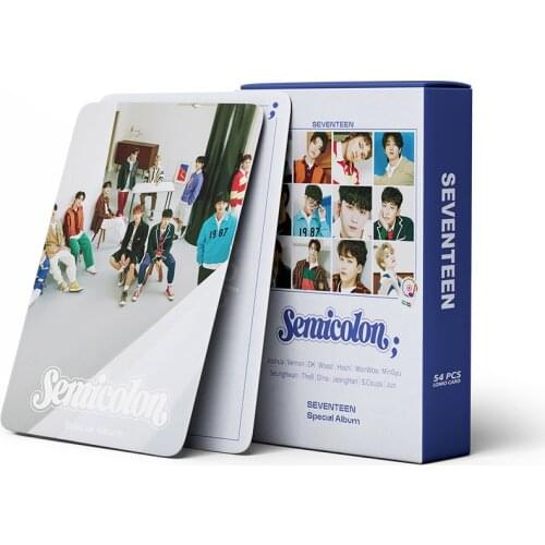 54pcs/set Kpop Seventeen Photocard HD Photo Special Album SEMICOLON Poster Postcards K-pop SEVENTEEN Exquisite LOMO Cards