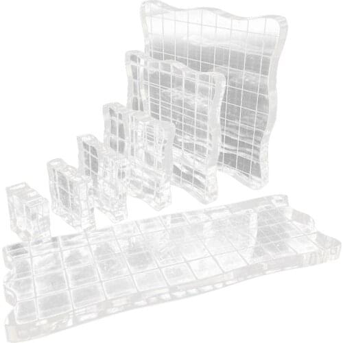 7pcs/set Transparent Acrylic Clear Stamp Block Pad Scrapbooking DIY Handmade Tool Drop Ship