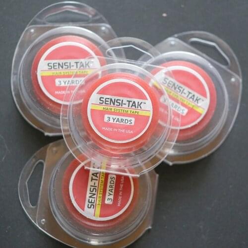 Free shipping 1 pcs 1/2"X 3 yards SENSI-TAK adhesive tape Double Sided Adhesive Hair Tape For Tape Extension/Toupee/Lace Wigs