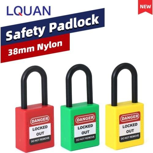Safety Padlock 38mm Nylon Shackle Non Conductive Plastic Energy Isolation LOTO Lock Same Or Different Key