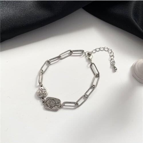 Bracelet Figure Bracelets Simple Bangles Ladies Geometric Jewellery Party Couples Fashion Vintage Silver Color Alloy Pulseras