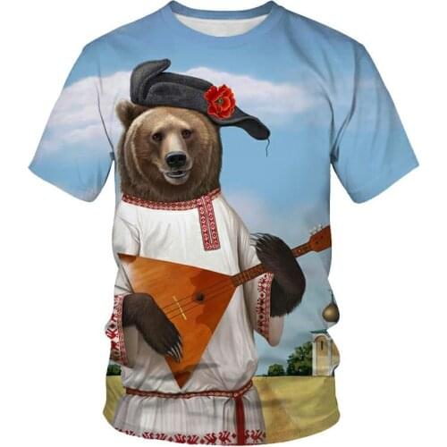 Brand Russia T-shirt Bear Shirts War Tshirt Military Clothes Gun Tees Tops Men 3d T shirt Cool Tee