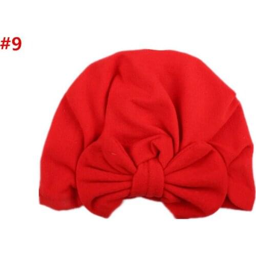 1 Piece Children Bowknot Kids Bow Cap Baby Hat Newborn Girls clothes accessories infant beanie turban Solid