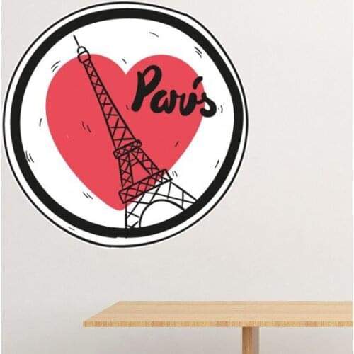 City Paris France Eiffel Tower Love Removable Wall Sticker Art Decals Mural DIY Wallpaper for Room Decal