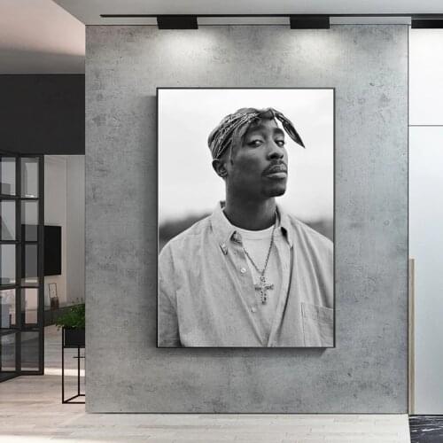 Tupac Shakur 2PAC Rapper Star Canvas Painting Poster Hip Hop Art Painting Moder Wall Decor Poster Wall Pictures for Home Cuadros