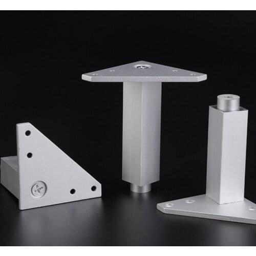 Adjustable Height Square Furniture Legs With Screws Metal Aluminum Table Legs Gold Cabinet Sofa Foot Hardware Feet