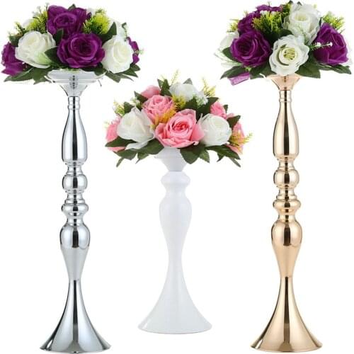 Metal Candle Holder Elegant table Candlesticks for Table Centerpiece Gold/Silver Candlestick Holder Wedding Centerpieces L001