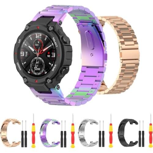 Metal Band Replacement Smart Watch Strap For Xiaomi Huami Amazfit T-Rex A1918 Ares A1908 Wristband Bracelet For T-rex / Ares