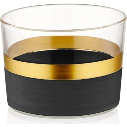 The Mia Confectionary Kuruyemişlik Sweet Presentation For Gift Decorative Glow Bowl 3 Pcs Black & Gold