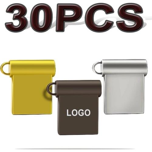 Hot selling Mini metal usb flash drive 4gb 8gb 16gb 32gb 30PCS memory stick small U disk pen driver for Super tiny