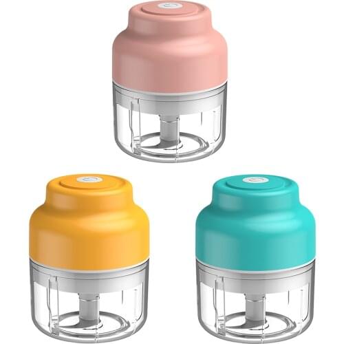 100ml Multifunctional Electric Ginger Garlic Crusher Chopper Electric Wireless Vegetable Fruit Meat Masher Pepper Mixer Masher