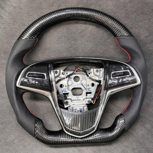 Customized Racing Carbon Fiber Steering Wheel For Cadillac ATS 2.0T AWD AMD 2013 2014 2015 2016 2017 2018 No Paddles Shifter