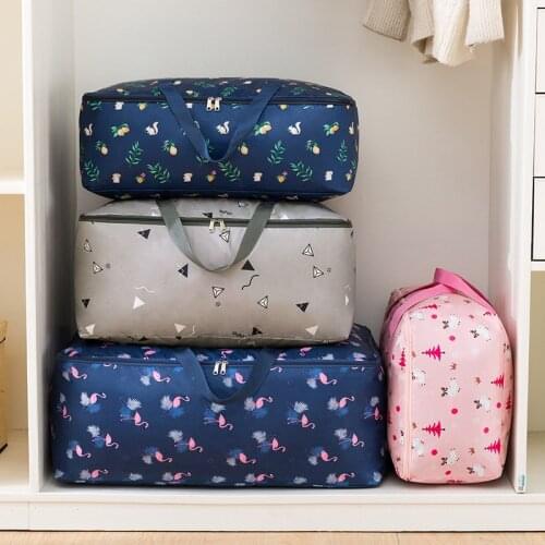Quilt Storage Bag For Home Clothing Organizer Oxford Cloth Portable Luggage Storage Bags Dust Proof Waterproof Organizer Bag