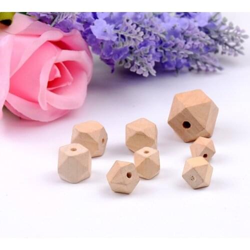 Wholesale Nature Color Unfinished Geometric Wooden Beads Wood Spacer Beads 10/12/14/16/20/30mm For Fashion Jewelry Making