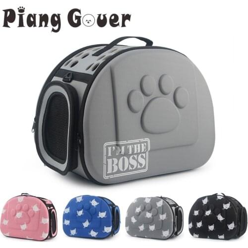 Portable Cats Handbag Foldable Travel Bag Puppy Carrying Shoulder Pet Bags Cat Pattern Blue Dog Carrier Bag