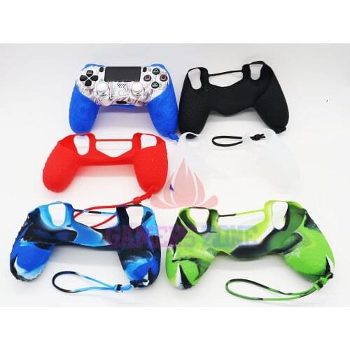 10PCS Multicolor Silicone Protective Cover Case Skin for Sony PS4 Controller W/ handle Ring