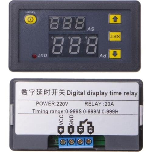 Timer Delay Relay Module Dual Digital LED Display Time Switch 0-999s 0-999m 0-999h Adjustable