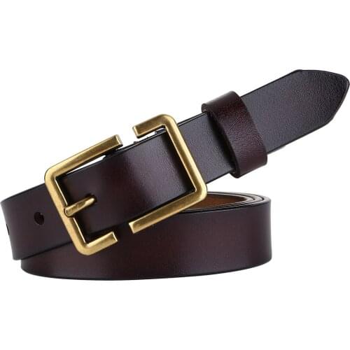 Women Belt Luxury Genuine Leather Belts for Women Female Gold Pin Buckle Strap Fancy Vintage for Jeans Dropshipping