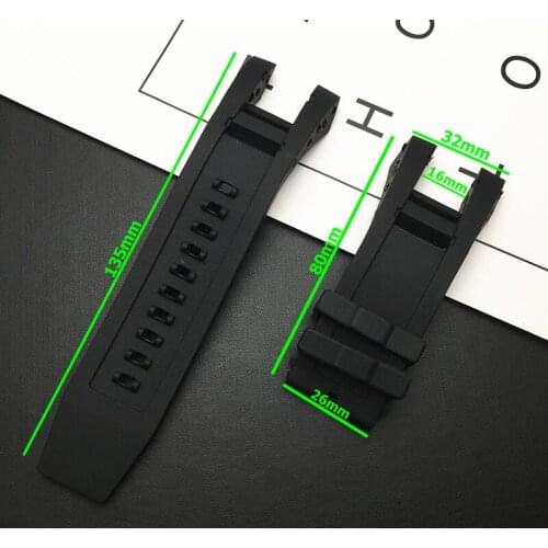 Luxury quality men Rubber Black silicone watchband Band for Invicta strap Subaqua Noma IV Noma 4 32mm lugs Watch belt no tool