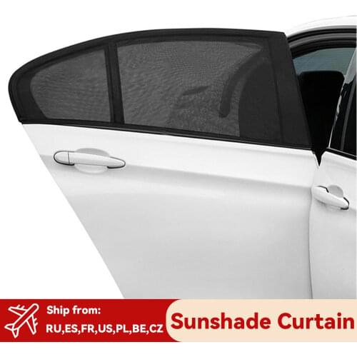 Car Window Net 2/4pcsAnti Mosquito Sunshade Mesh Cover Shield Curtain Car Front Rear Windows Cover For Fishing BBQ Camping