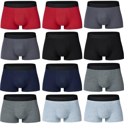 10PCS Mens Panties Underpants Man Boxer Mens Underwear Cotton Breathable Solid Underpants Comfortable Plus Size Shorts
