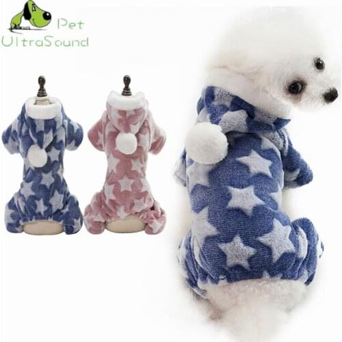 ULTRASOUND PET Soft Fleece Dog Clothes Small Dog Hoodie Coat Winter Dog Jumpsuit Puppy Clothing Chihuahua Warm Pet Apparel Teddy