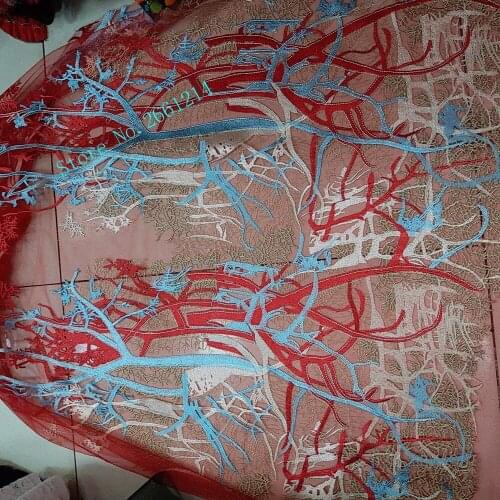 High quality top selling BZL-10522 fashion african tulle lace fabric with flowers new arrival beautiful flowers