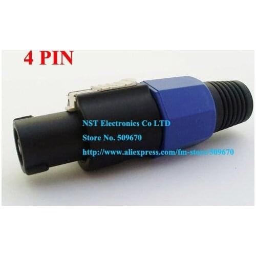 High Quality Speaker Speaker 4 Pin Plug Male Audio Connector Adapter/Free shipping/1PC