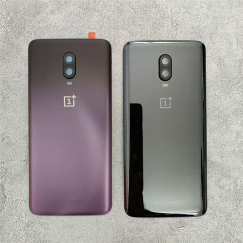 Oneplus6T Rear Housing Cover For Oneplus 6T One Plus Back Door Shiny Glass Repair Battery Case + Camera Lens Glue