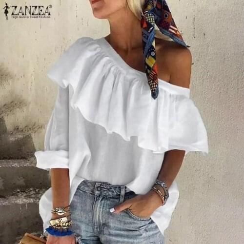 ZANZEA Blouses With Flounce