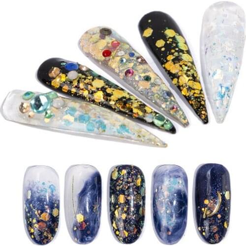 1Box Charms Nail Glitter Art Tools Nail Decorations Mermaid Nail Art Nail Sequins Set Dot Mixed Accessories DIY Glitter Supply