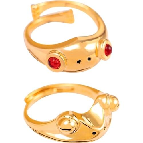 1PCS Frog Animal Rings For Women Gold Silver Colour Lady Girl Cute Fashion Open Ring Jewelry Christmas Gifts