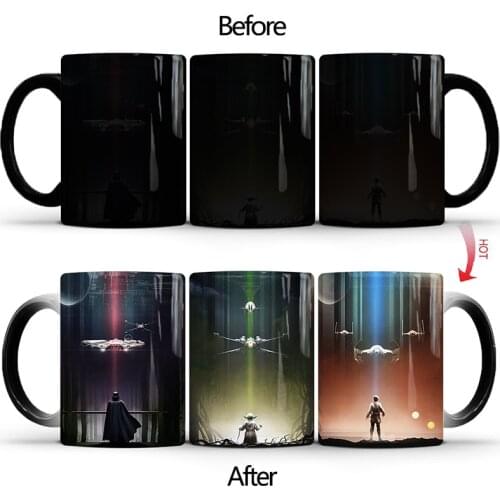 1Pcs New 350ml Novelty Heat Reveal Cup Color Changing Mug Magic Coffee Tea Milk Cup Gift for Family Friends Children Party