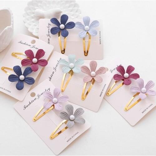 2 pieces Kids Hair Clip Barrettes Solid Rose Flower Children Hair Accessories Infant Hairpins Baby Hair Clips Headwear