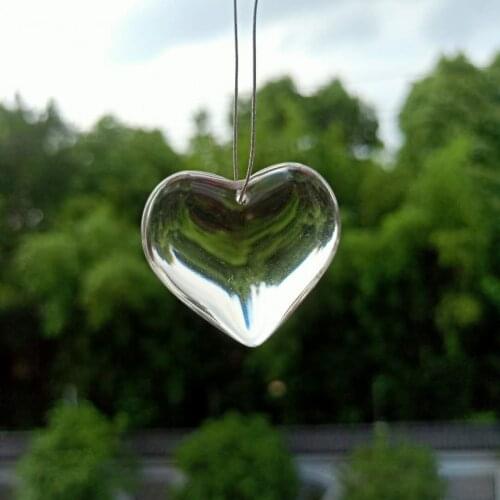 2 PCS 35mm Heart Crystal Pendant Glass Crystal Chandelier Accessories Crystal Bead Necklace Jewelry Accessories Home Decoration