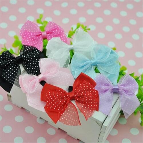 20pcs satin&sheer ribbon flowers bows wedding appliques crafts decorations E205