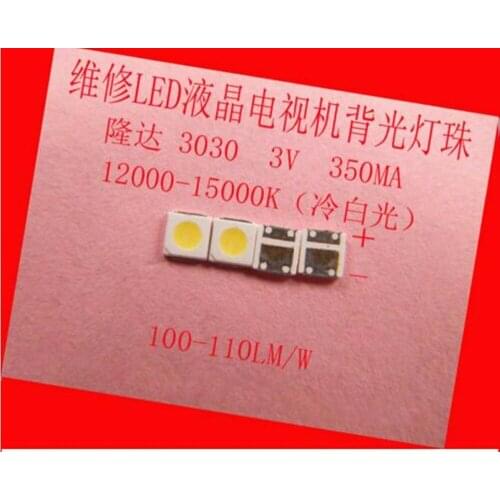 200piece/lot FOR Maintenance Pioneer Sanyo led LCD TV backlight Article lamp SMD LEDs 3030 3V Cold white light emitting diode