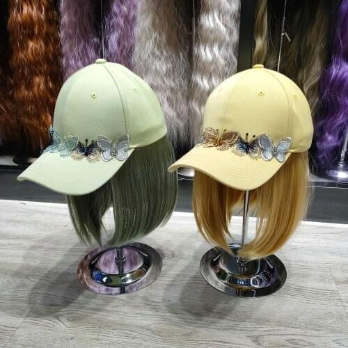 202009-shi fashion flower hat patchwork False hair lady baseball hat women leisure visors cap