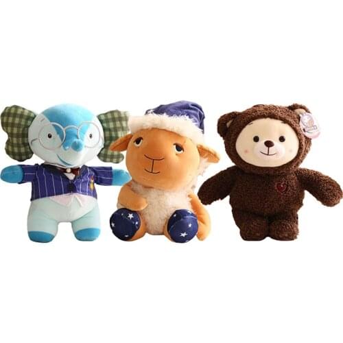 3pcs/Lot 25-35cm Rainbow Ruby Teddy Bear Plush Toys Soft Stuffed Cartoon Animal Plushie Toys Elephant Sofa Home Dolls Kids Gifts