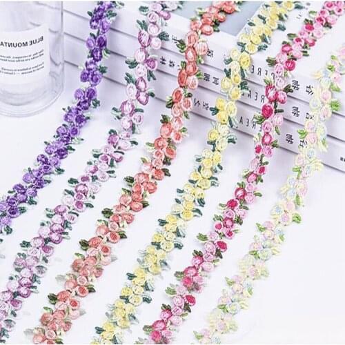5Meter Mini Flower Fringe Ribbon Chic Flower Embroidered Lace Trimming Fringes For DIY Curtain Garment Hat Handmade Tassel Craft