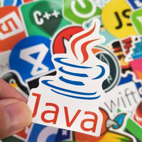 50Pcs Internet Java Sticker Geek programmer Php Docker Html Bitcoin Cloud C++ Programming Language For Laptop Car DIY Stickers