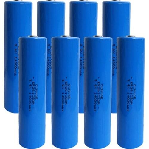 8Pcs ER261020M 261020 Lithium Battery ER 261020 14000mAh 3.6V Li-SOCl2 High Drain Battery For electricity meter gas meter