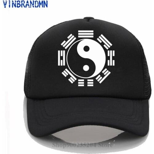 New Taiji China Style Men Casual baseball cap Kung Fu Master Karate Fashion Design Cotton Hat Tai Chi Print yin and yang net hat