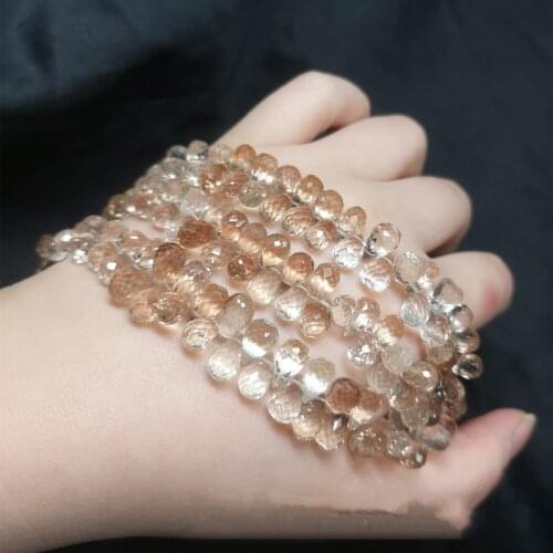 AAAA LOOSE BEADS Imperial Topaz DROP faceted 6-9mm wholesale for DIY jewelry necklace 18cm