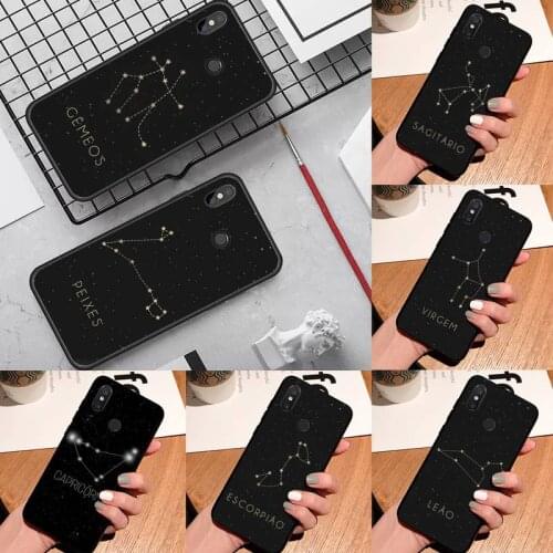 Constellations zodiac signs pattern Phone Case For Xiaomi Redmi note 7 8 9 t k30 max3 9 s 10 pro lite Anti-fall mobile cover