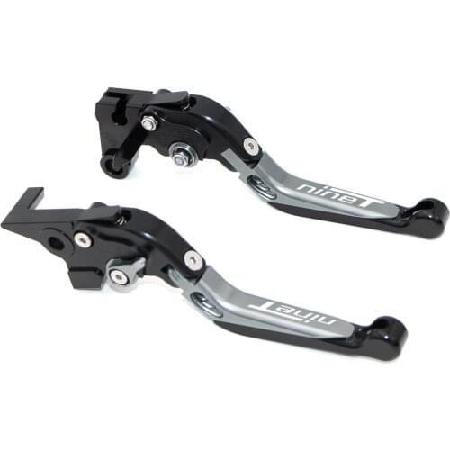 CNC Brake Clutch Levers Motorcycle For BMW R NINE T NINET 2014 2015 2016 Foldable Extendable Logo (NINET)