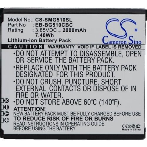 CS 2000mAh/7.60Wh battery for Samsung Galaxy Core Max,Galaxy Core Max Duos,SM-G5108,G5108Q,G5109,G510F EB-BG510CBC